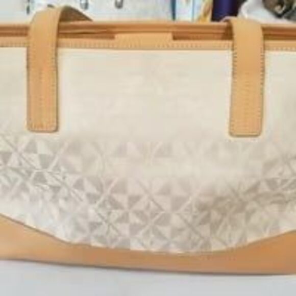 Maxx new york leather trim shoulder bag handbag purse - Picture 2 of 12